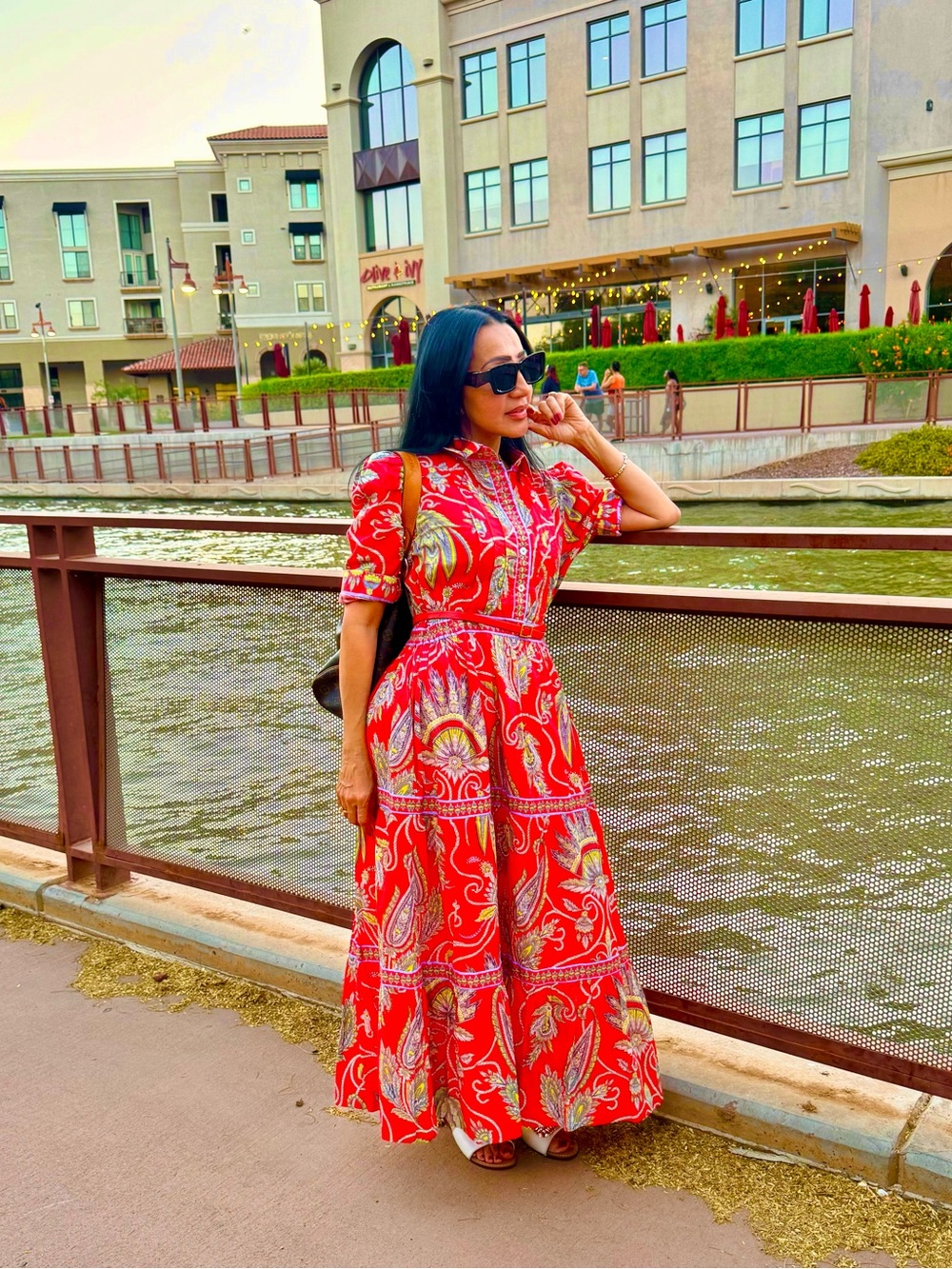Gretchen Scott Designs Coral Paisley Button-Front Maxi Dress